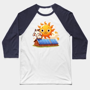 Solar Farm Illustration Baseball T-Shirt